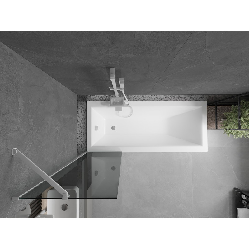 Mexen Next pare-douche de baignoire à 1 volet 50 x 150 cm, graphite, blanc - 895-050-000-00-40-20