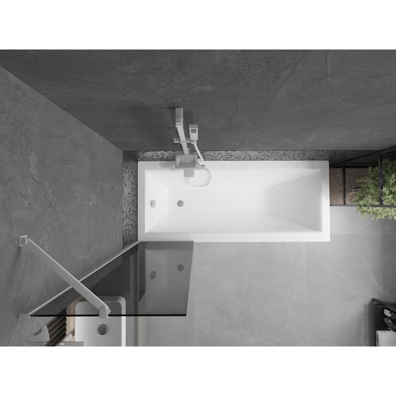Mexen Next paroi de baignoire 1-volet 50 x 150 cm, graphite, blanc - 895-050-000-00-40-20