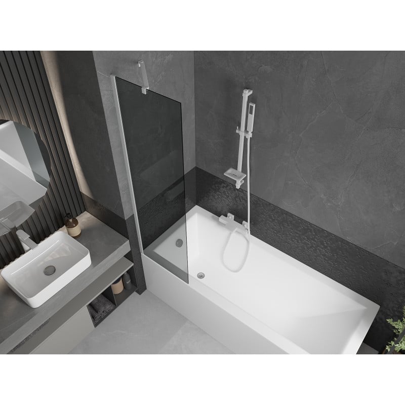 Mexen Next paroi de baignoire 1-volet 50 x 150 cm, graphite, blanc - 895-050-000-00-40-20