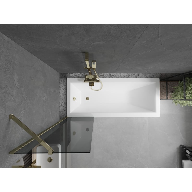 Mexen Next paroi de baignoire 1-volet 50 x 150 cm, graphite, doré - 895-050-000-00-40-50