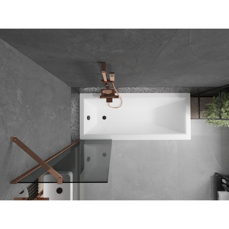 Mexen Next paroi de baignoire pivotante 1-volet 50 x 150 cm, graphite, or rose - 895-050-000-00-40-60
