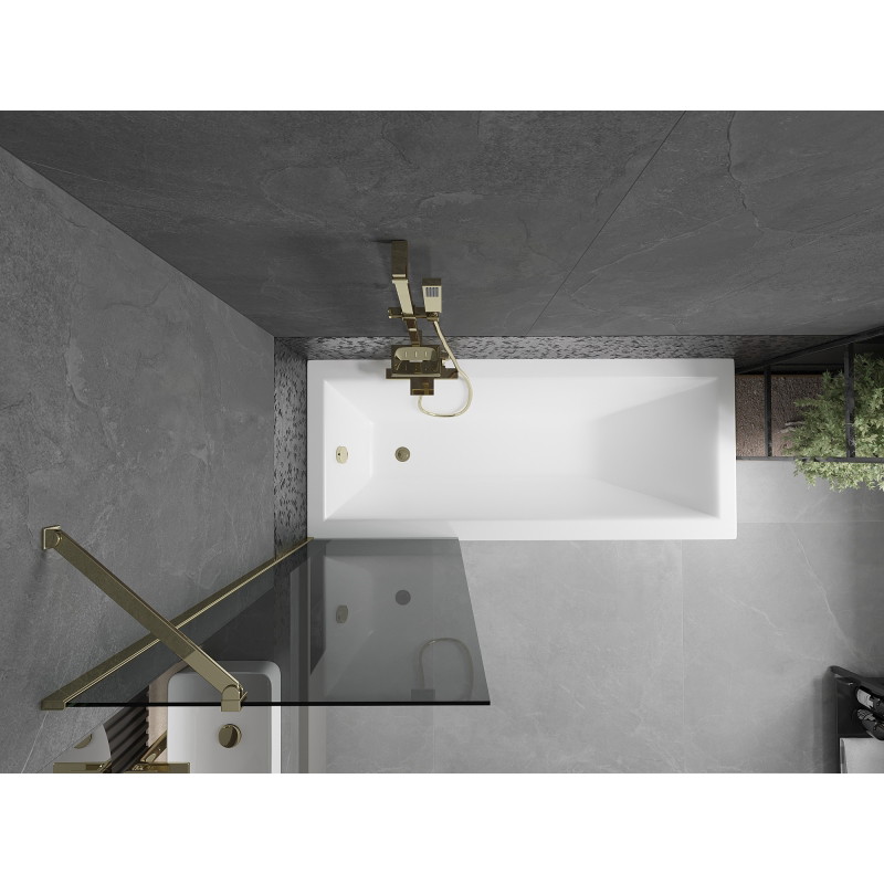 Mexen Next pare-douche de baignoire 1-volet 60 x 150 cm, graphite, doré - 895-060-000-00-40-50