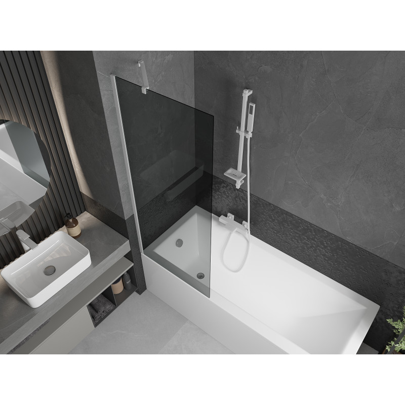 Mexen Next paroi de baignoire 1 vantail 70 x 150 cm, graphite, blanc - 895-070-000-00-40-20