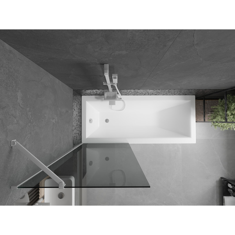 Mexen Next paroi de baignoire 1 vantail 70 x 150 cm, graphite, blanc - 895-070-000-00-40-20