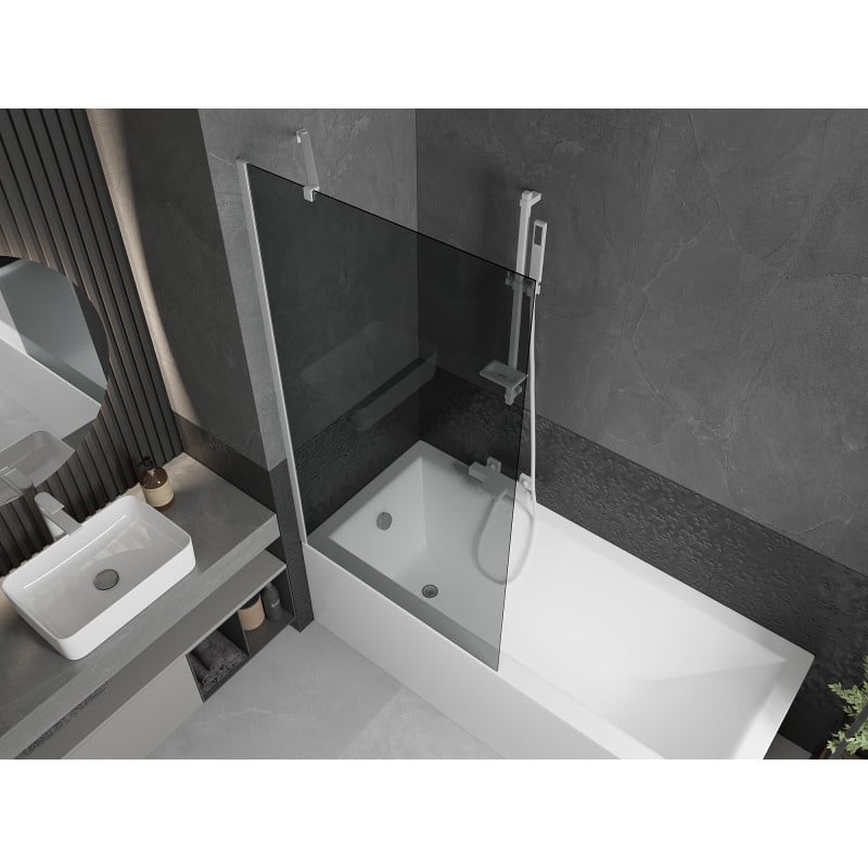 Mexen Next paroi de douche 1 volet 90 x 150 cm, graphite, blanc - 895-090-000-00-40-20