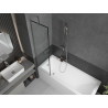 Mexen Next paroi de baignoire 1 volet 50 x 150 cm, cadre noir, chrome - 895-050-000-00-70-01