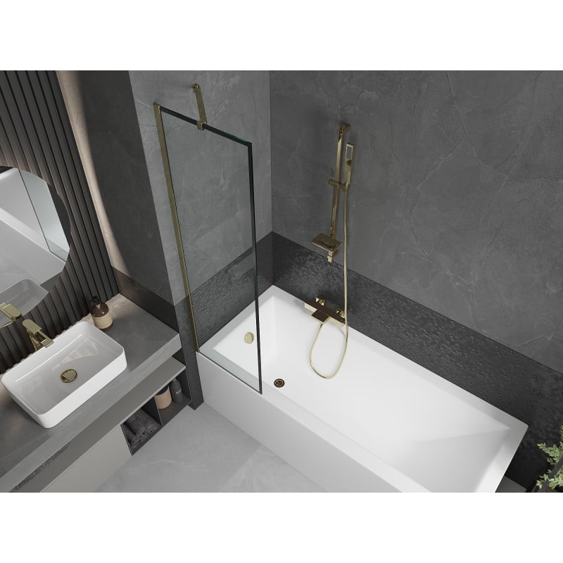 Mexen Next paroi de douche 1-volet 50 x 150 cm, cadre noir, or - 895-050-000-00-70-50