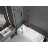 Mexen Next paroi de bain 1-volet 50 x 150 cm, cadre noir, or rose - 895-050-000-00-70-60