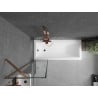 Mexen Next paroi de bain 1-volet 50 x 150 cm, cadre noir, or rose - 895-050-000-00-70-60
