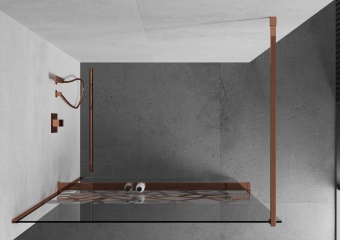 ścianka prysznicowa różowe złoto