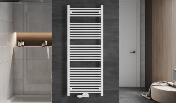 Radiateur échelle dans la salle de bain