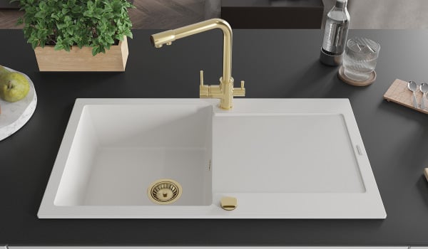 Robinet de cuisine doré de luxe